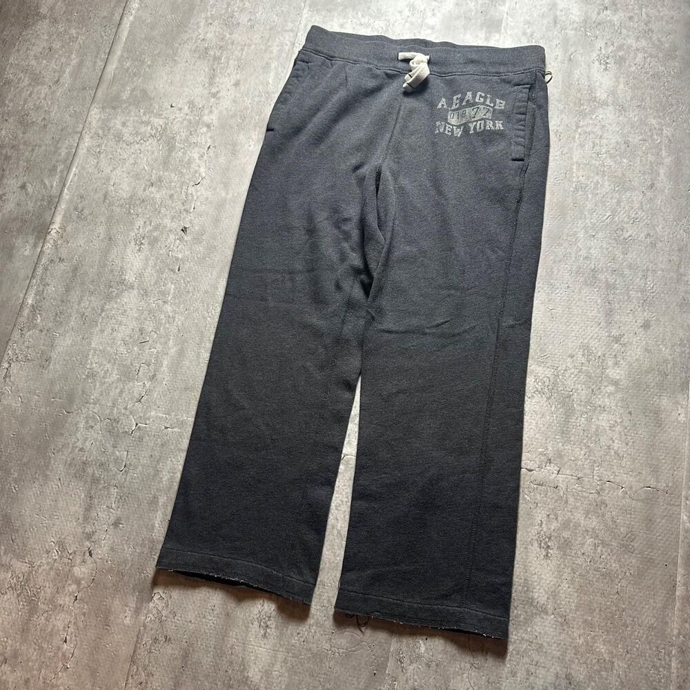 American-eagle Men's Black and Grey Joggers-tracksuits